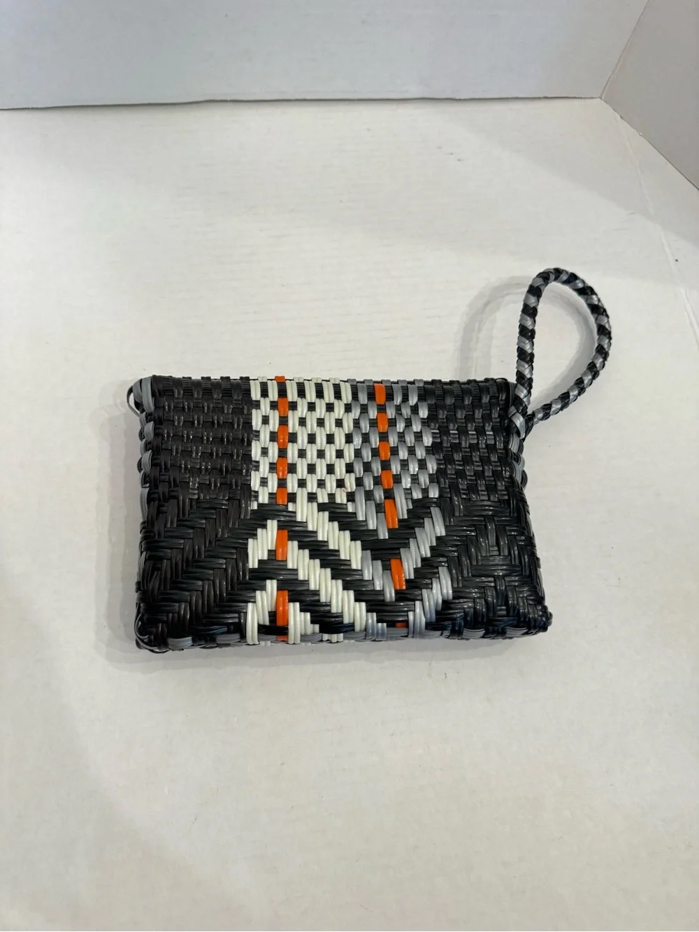 MARIA VICTORIA Handcrafted Artisan Made PVC Wristlet Clutch Bag Made in Mexico